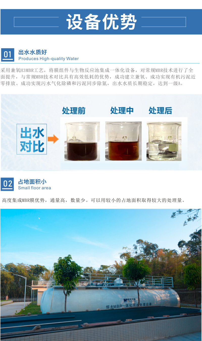 兼氧H3MBR污水處理器,MBR一體化污水處理設備,MBR污水處理設備廠家